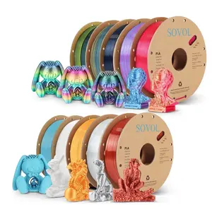 Sovol Silk PLA 3D Printing Filament Single/Dual/Tri/Rainbow Colors 1.75mm Material From the US 1KG/Roll for Retail Wholesale