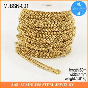 18K זהב מצופה נירוסטה עגול בלצ 'ר שרשרת עבור תכשיטי ביצוע מפעל סיטונאי - Product Image 5