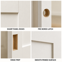 Porte intérieure Shaker blanche à 1 panneau, en bois massif apprêté, 30x80 pouces, avec revêtement MDF à 90 degrés, pré-montée et prête à l'emploi