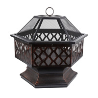 Brasero moderne de 22 pouces à bois avec barbecue intégré pour patio, jardin et cour arrière