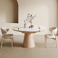 Table à manger en bois massif extensible et rétractable, table à manger ronde pliante, table à manger haut de gamme