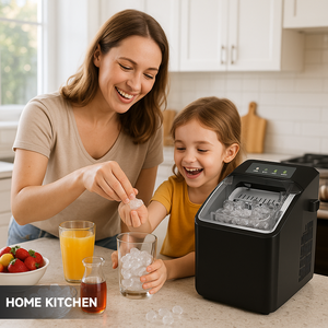Máquina de Hielo Portátil Negra con Asa de Transporte, Cesta Autolimpiante, 8 Cubos en 5 Minutos, para Hogar/Cocina/Fiestas Ibb12 - Product Image 5