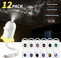Lampe de projection USB ciel étoilé transfrontalière populaire, lumière d'ambiance romantique pour l'intérieur de voiture à commande sonore, veilleuse galaxie