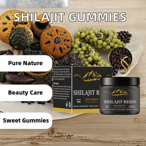 Compléments alimentaires naturels à base de shilajit, bonbons gélifiés à la cerise noire, 60 unités, pour femmes - Product Image 2