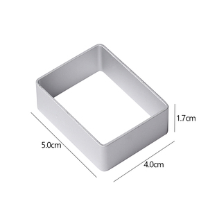 ミニジオメトリ型ラウンドスクエアクッキーカッターステンレススチールビスケットカッタークッキービスケットペストリー生地パイ - Product Image 3