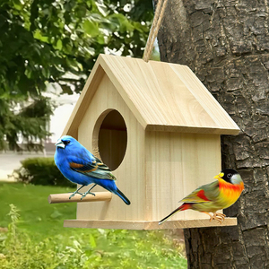 Nichoir à oiseaux en <span class=keywords><strong>bois</strong></span> de paulownia, style américain, pas cher, pour extérieur, à suspendre - Product Image 2