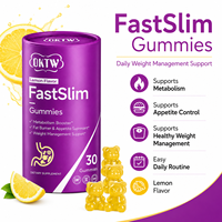 Gomitas Botánicas OKTW FastSlim con Sabor a Limón, 30 Unidades, Aumentan el Metabolismo, Controlan el Apetito, Controlan el Peso