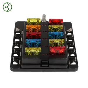 Automotive 10 Way Blade Automobile Fuse Box Block Holder With LED Indicator For All Vehicle