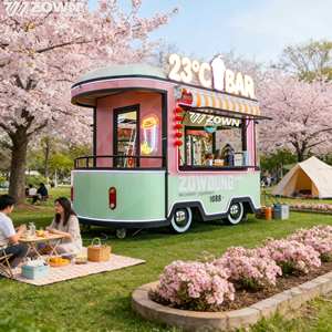 ZOWN Waterproof Electric Food Truck Custom Worktop (2-4m) Bubble Tea Hotdog Cart for Seaside Resort Outdoor Vending - Product Image 1