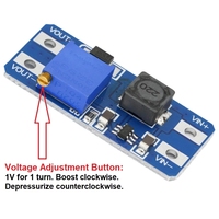 MT3608 DC-DC Modul Catu Daya Penguat Konverter Step Up Papan Penguat Output Maks 28V 2A untuk Kit Diy Arduino
