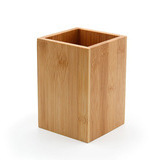 Porte-ustensiles de cuisine en bambou avec rangement pour cuillères et fouets à manche en bois, design minimaliste, articles de cuisine écologiques - Product Image 2