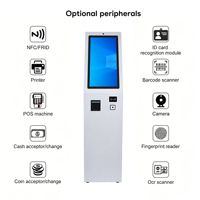 Kiosco Interactivo Metálico Delgado con Pantalla Táctil LCD Android/Windows, Terminal de Información y Pedidos de Comida de Autoservicio, de Pie