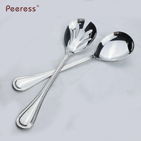 Ensemble de cuillères de service en acier inoxydable poli miroir, ustensiles de buffet professionnels pour hôtel, restaurant, banquet, restauration
