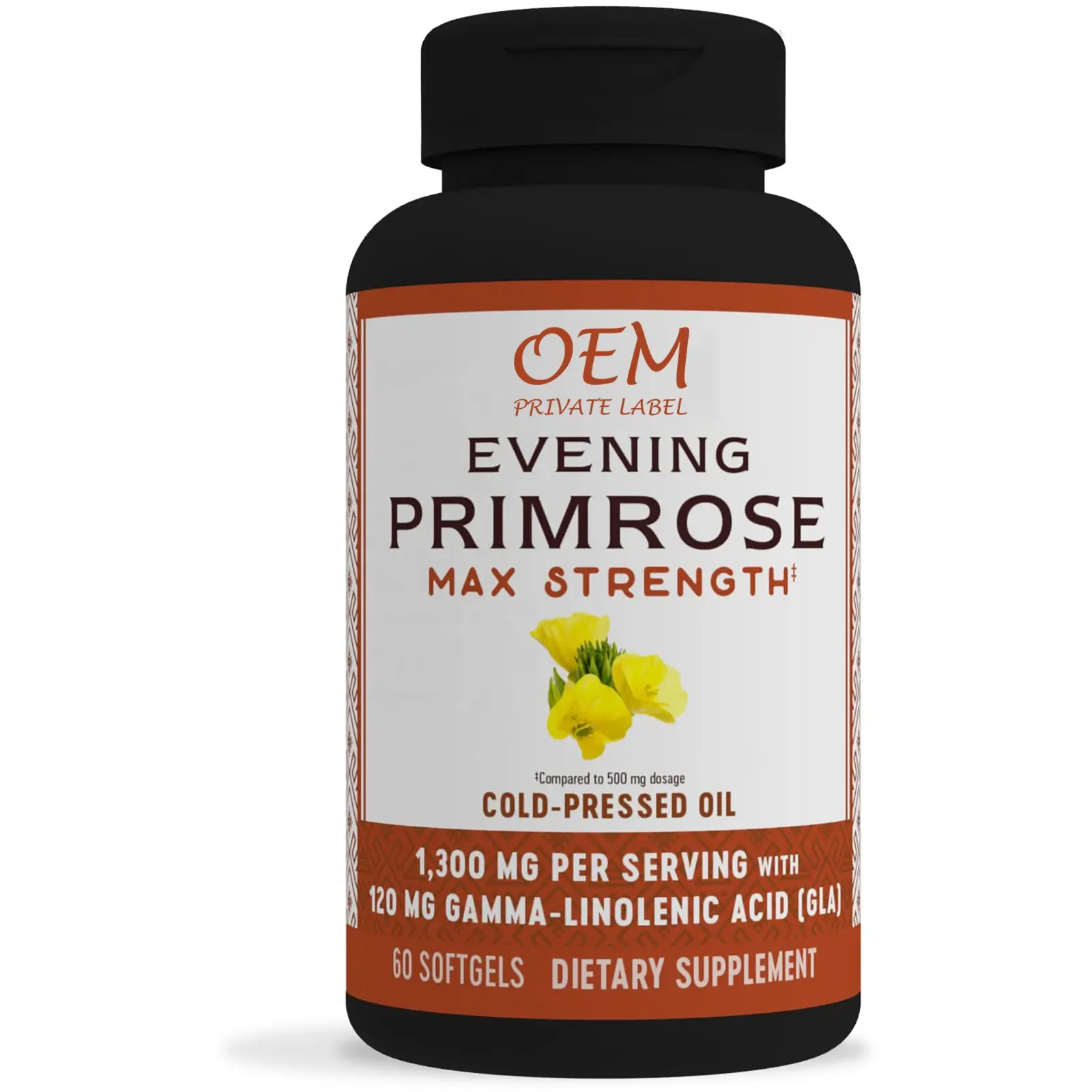 Nhãn hiệu riêng Evening Primrose dầu Viên nang Evening Primrose bổ sung từ dầu ép lạnh Womens sức khỏe & sức khỏe da