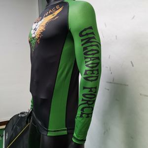 卸売 カスタムデザイン メンズ 長袖 ポリエステル スパンデックス タイトフィット Tシャツ & <span class=keywords><strong>MMA</strong></span> ショーツ セット BJJ ラッシュガード - Product Image 6