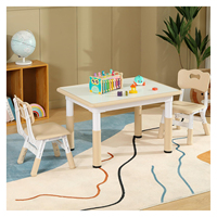 Ensemble de chaises de table pour tout-petits réglables en hauteur bureau d'étude pour enfants Graffiti facile à essuyer avec 4 chaises pour une utilisation scolaire meubles de garderie pour enfants