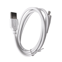 Kabel USB 3.0 Male Micro USB 5PIN Braid PVC 24AWG 2-Core Panjang 1M Warna Putih/Hitam untuk Ponsel Tablet Kamera Android