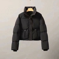 Automne et hiver col montant court femmes pain vêtements à la mode décontracté chaud veste vêtements