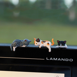 Mini Adornos de PVC de Gato, Muñeco de Decoración de Animales de Dibujos Animados, Simulación para Pantalla Central de Coche - Product Image 4