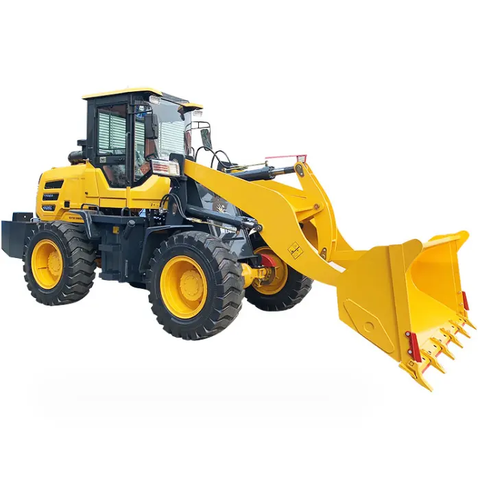 Low fuel consumption telescopic boom mobile backhoe with attachments for mini wheel loaders, quick attach pallet forks