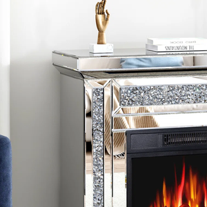 Marco Decorativo para <span class=keywords><strong>Chimenea</strong></span> Eléctrica Estilo Francés, con Diamantes Brillantes, Espejo Decorativo con Diamantes Triturados - Product Image 4