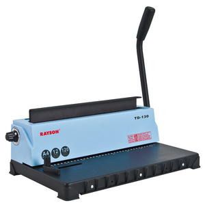 RAYSON-Máquina de encuadernación manual de doble alambre, perforadora de construcción de metal resistente, personalizable, 12 hojas, encuadernación de 120 hojas - Product Image 3