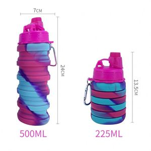 Vaso Plegable de Silicona Creativo, Portátil, Ecológico, Seguro para Beber, 500 ml, para Deportes al Aire Libre, Fitness, Camping y Viajes - Product Image 1