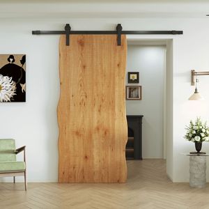 Puerta Corredera de Madera Maciza de Diseño <span class=keywords><strong>Industrial</strong></span> Innovador, Resistente al Viento, Personalizable, Silenciosa, para Interiores, Hoteles, Dormitorios y Lavanderías - Product Image 1