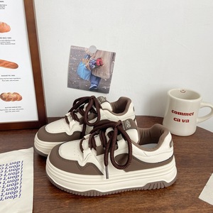 <span class=keywords><strong>Scarpe</strong></span> da <span class=keywords><strong>Donna</strong></span> Autunnali Classiche Bianche Latte con Suola Spessa, Allacciatura Piccola e Traspiranti - Product Image 2