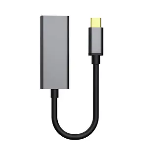USB Tipe C Port ke RJ45 Gigabit Ethernet LAN kabel jaringan USB 3.1 adaptor hitam