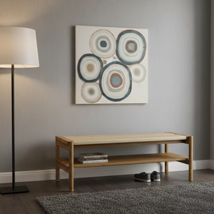 Banc rectangulaire Aoi en bois massif, design japonais moderne, durable, facile à nettoyer, pour salon, chambre à coucher, utilisation en extérieur - Product Image 4