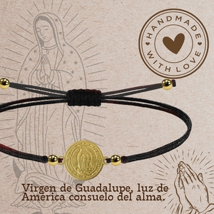 Oro pregiato vergine di Guadalupe con perline bracciale in acciaio inox Catholic Saint bracciale - Product Image 4