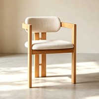 Chaise de salle à manger haut de gamme en bois massif rembourrée, assise en bouclé doux, mobilier de maison, chaise de salle à manger pour restaurant, vente en gros DISHI