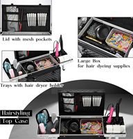 Mallette de Maquillage Professionnelle à Roulettes, Grande Capacité, Organisateur Cosmétique pour Coiffeurs, Artistes et Barbiers