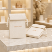 Sacs en papier kraft avec cordon de serrage, personnalisables avec logo, pour bijoux, bonbons, mariage, fête, emballage de cadeaux