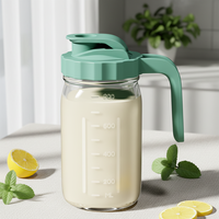 Recipiente de Almacenamiento para Leche Materna, Jarra de Vidrio Mason de 32 oz con Vertido Fácil para Leche Materna
