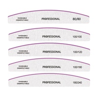 Lime à ongles professionnelle lavable avec logo personnalisé, limes à ongles et râpe grises zébrées avec logo professionnel