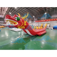 8 à 14 sièges bateau remorquable aqua gonflable double voie Dragon boat Water Park nouveaux bateaux dragons gonflables à vendre