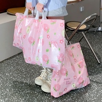 Sacs fourre-tout en plastique PE en stock pour magasins de chaussures et de vêtements, emballages de vêtements, sacs cadeaux transparents avec languettes de traction Wenzhou