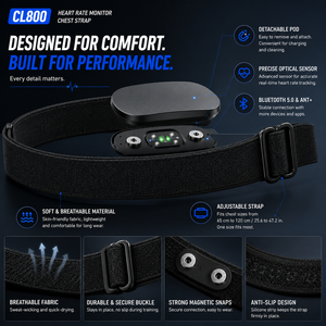 Monitor de Ritmo Cardíaco xBandi Bluetooth 5.0 ANT+ con Correa para el Pecho, Resistente al Agua IP67, Rastreador de Actividad Física en Tiempo Real para Correr y Ciclismo - Product Image 6