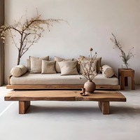 Ensemble de canapés en bois massif pour salon ou maison d'hôtes, design moderne et luxueux, trois places, couleur personnalisable