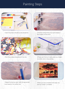 Kit Pittura Fai da Te su Tela 40x50cm, Dipinto Acrilico Fatto a Mano, Scenografia Colorata di Villaggio Costiero, Arte <span class=keywords><strong>per</strong></span> Bambini e <span class=keywords><strong>Adulti</strong></span> - Product Image 6