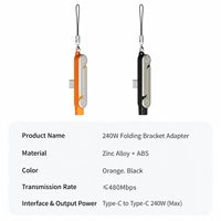 Kabel Data Pengisian Daya Cepat Tipe-C 2-in-1 Lepas Pasang, Penyangga 360 Derajat, Bahan Nilon, Kompatibel IOS untuk Meja, Gaming, Kantor, Mobil