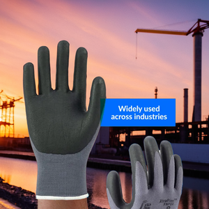 SAFETYWARE Gants de sécurité pour champs pétrolifères enduits de nitrile de qualité industrielle Écran tactile antidérapant Facile à installer Noir - Product Image 1
