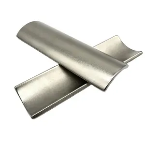 Strong Permanent NdFeB N35eh 15mm Permanent Zinc Nickel Coated Neodymium Arc Magnet for DC Motor