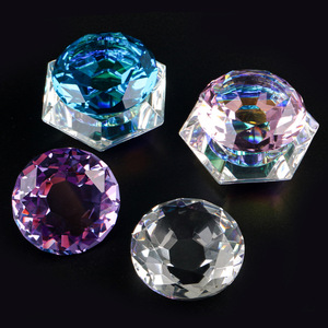 Bol à ongles en verre taillé diamant avec couvercle, récipient pour monomère liquide, coupelle de manucure, outil professionnel pour le nail art en salon - Product Image 6