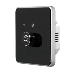 T2-W66 Rotary Dimmable Switch with LCD Screen EU Standard Work with Smart Life Tuya WiFi Dimmer Switch for Led Bulbs