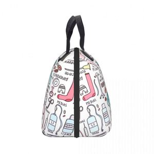 Travel Nurse Bag <b>Insulated</b> <b>Lunch</b> Bags Women Cartoon Nurse Print Food Case School Cooler Warm Bento <b>Box</b> for Kids - Product Image 2