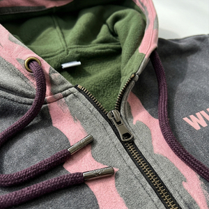 2026 Trendy Men's Heavyweight Acid Wash Zip-Up Hoodie Vintage Y2K Streetwear Charcoal Grey Fleece Hooded <b>Jacket</b> with Custom Logo - Product Image 5
