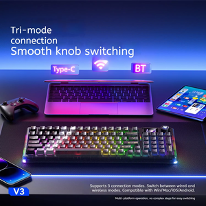 AULA F98Pro V3 PBT全尺寸机械键盘 TFT屏幕 RGB灯光旋钮 热插拔定制无线三模游戏电脑电竞 - Product Image 2
